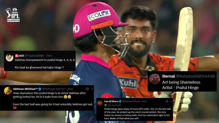 “How Shameless…” Praful Hinge’s Celebration On Vaibhav Sooryavanshi’s Wicket S – IPL 2026: प्रफुल्ल हिंगे का वैभव सूर्यवंशी के विकेट पर जश्न, फैंस हुए नाराज