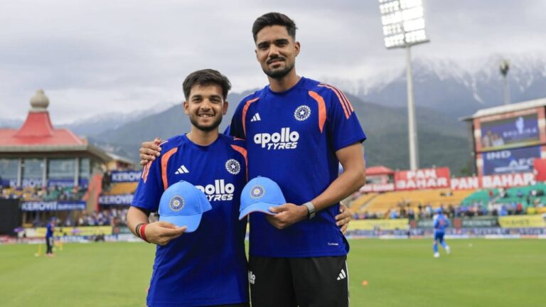 Gurnoor Brar and Harsh Dubey make ODI debuts for India in Dharamsala